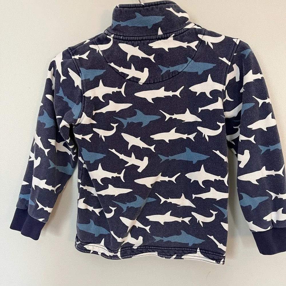 Mini Boden Shark Print Pullover Cotton Shark Sweatshirt Pullover Size 7-8